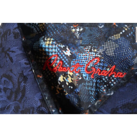Robert Graham Mens Button Up Shirt 3XL Long Sleeve Floral Pattern Rose Flip Cuff - Picture 4 of 10